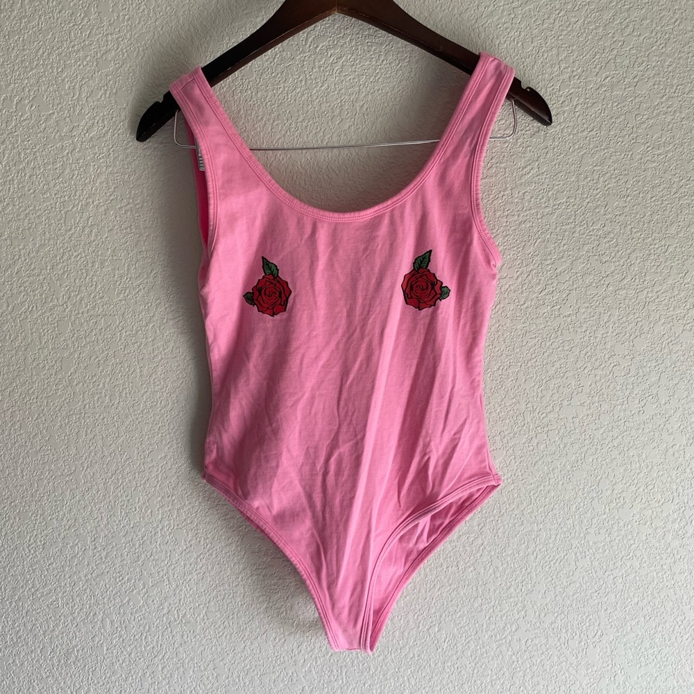 Pink Body Suit with Roses